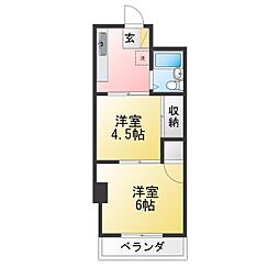 グランパーク六角橋 1LDKの間取図画像