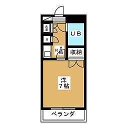 白楽六恵館 1Kの間取図画像
