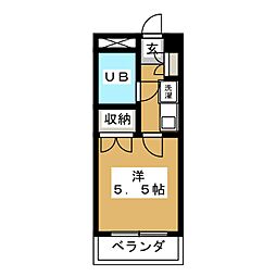 ヒルサイドフラッツ4 1Kの間取図画像