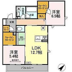 A.Nレジデンス 2SLDKの間取図画像