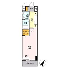 SOLARE横濱 1Kの間取図画像