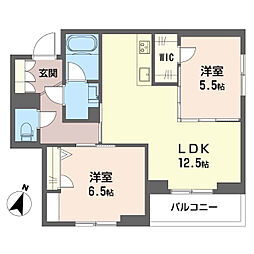 アティラン 2LDKの間取図画像