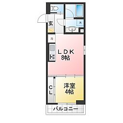 D'Bless和田町 1LDKの間取図画像