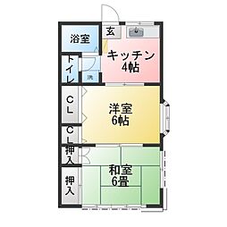 ハイツポートウインドA 2Kの間取図画像