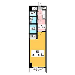 カメリアワーフ 1Kの間取図画像