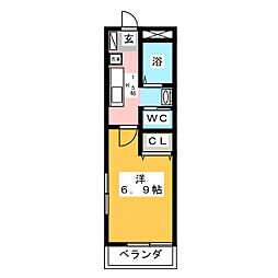 コスモ・ガーデン 1Kの間取図画像