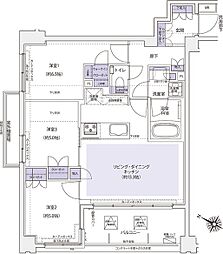 KDXレジデンス横濱紅葉坂 3LDKの間取図画像