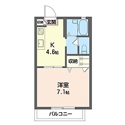 グリシーナ・常盤台A 1Kの間取図画像