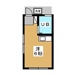 常盤台ホームズ ワンルームの間取図画像