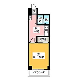 田中ビルアーバンハイツ楠町 1Kの間取図画像