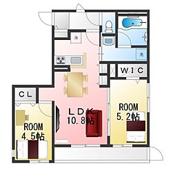 グラート 2LDKの間取図画像