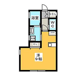 フレッシュネス ワンルームの間取図画像
