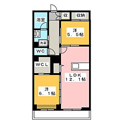 Forena羽沢横浜国大 2LDKの間取図画像