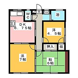 第二サトウハイツ 3DKの間取図画像