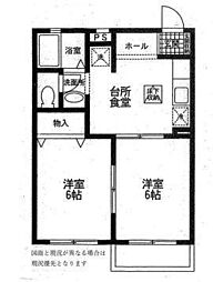 サンアルエット 2DKの間取図画像