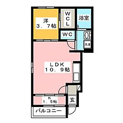レジェンドA 1LDKの間取図画像