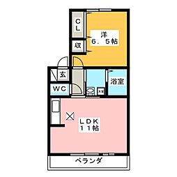 パストラル 1LDKの間取図画像