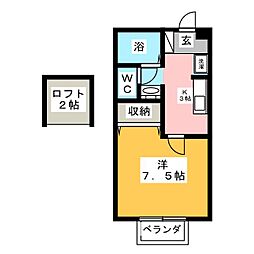 ひまわりハイム 1Kの間取図画像