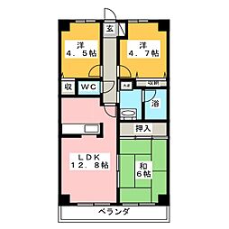 グレイスコート二俣川弐番館 3LDKの間取図画像