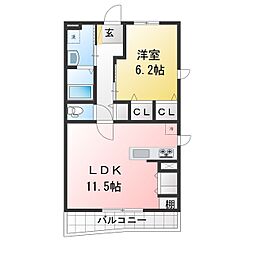 フェアリーペット弐番館 1LDKの間取図画像