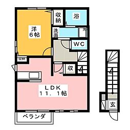 クラシオン 1LDKの間取図画像