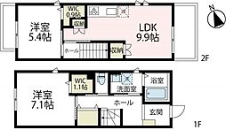 ボンシック片瀬 2LDKの間取図画像