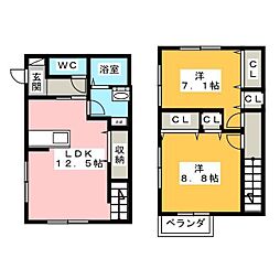 ソレイユ湘南B 2LDKの間取図画像