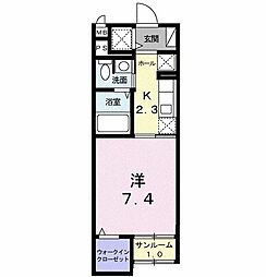 トゥットフェリーチェ湘南 1Kの間取図画像
