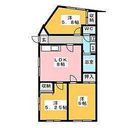 アールズコート 3LDKの間取図画像