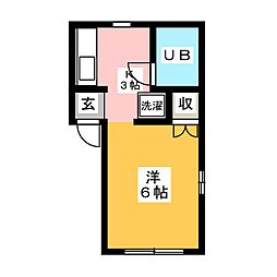 エーデル鎌倉 ワンルームの間取図画像