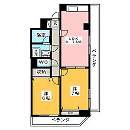 グランフォレスト 2LDKの間取図画像