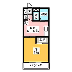 メゾン・プリムラ 1DKの間取図画像