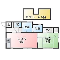 ハイツA 1LDKの間取図画像