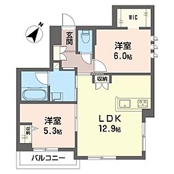 ラ・ピネータ鎌倉 2LDKの間取図画像