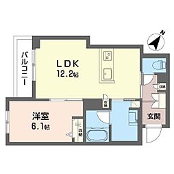 ラ・ピネータ鎌倉 1LDKの間取図画像