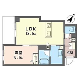 ラ・ピネータ鎌倉 1LDKの間取図画像