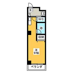 アーバンハイツ光陽2 1Kの間取図画像