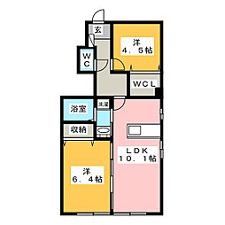 ラルーチェ 2LDKの間取図画像