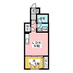 アルテール大船 1LDKの間取図画像