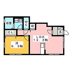 ステラ湘南 1LDKの間取図画像