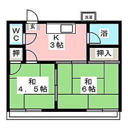 コーポ森 2Kの間取図画像