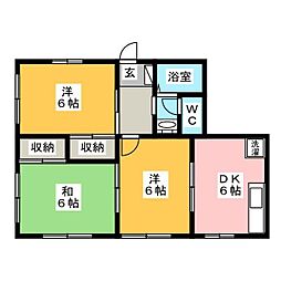 カトル・ヤマジュ 3DKの間取図画像