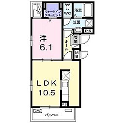 フローリア1 1LDKの間取図画像