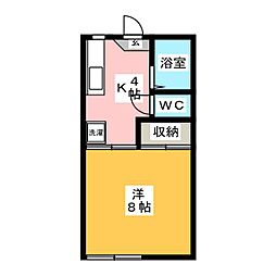 コート・ビレッジ2 1Kの間取図画像