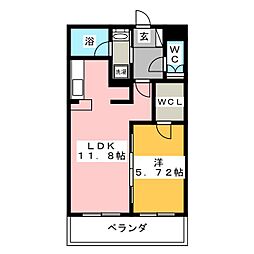 サンフォレスタ湘南 1LDKの間取図画像