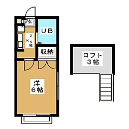 ボナール湘南台 1Kの間取図画像