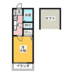 TARA天神 1Kの間取図画像