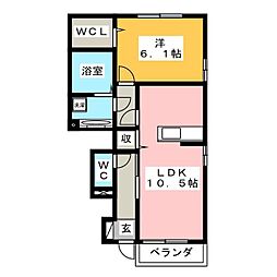 ドエルピアA 1LDKの間取図画像