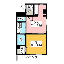 メゾンエスポアール 1DKの間取図画像