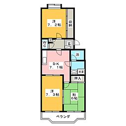 クレセール湘南 3DKの間取図画像